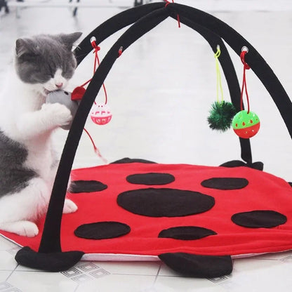 Pet Cat Toy Bed Kitten Tent with 4 Fun Bell Toy Pedant Lightweight Cat Hammock Safe Multifunctional for Home Dog Accessories