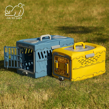 Collapsible Puppy Crate Reusable Folding Breathable Hard Sided Cat Transport Box Pet Carrier for Small Dogs Rabbit Small Animals