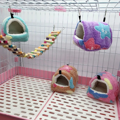 New 1PC Small Pet Bird Parrot Hamster Soft Comfortable Cage Plush Hanging Hammock Nest House Sleeping Bed Warm Nest Pet Products