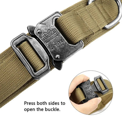 Tactical Dog Collar Military Adjustable Duarable Nylon Lead For Medium Large Walking Training Pet Accessory Breakaway Leash Rope