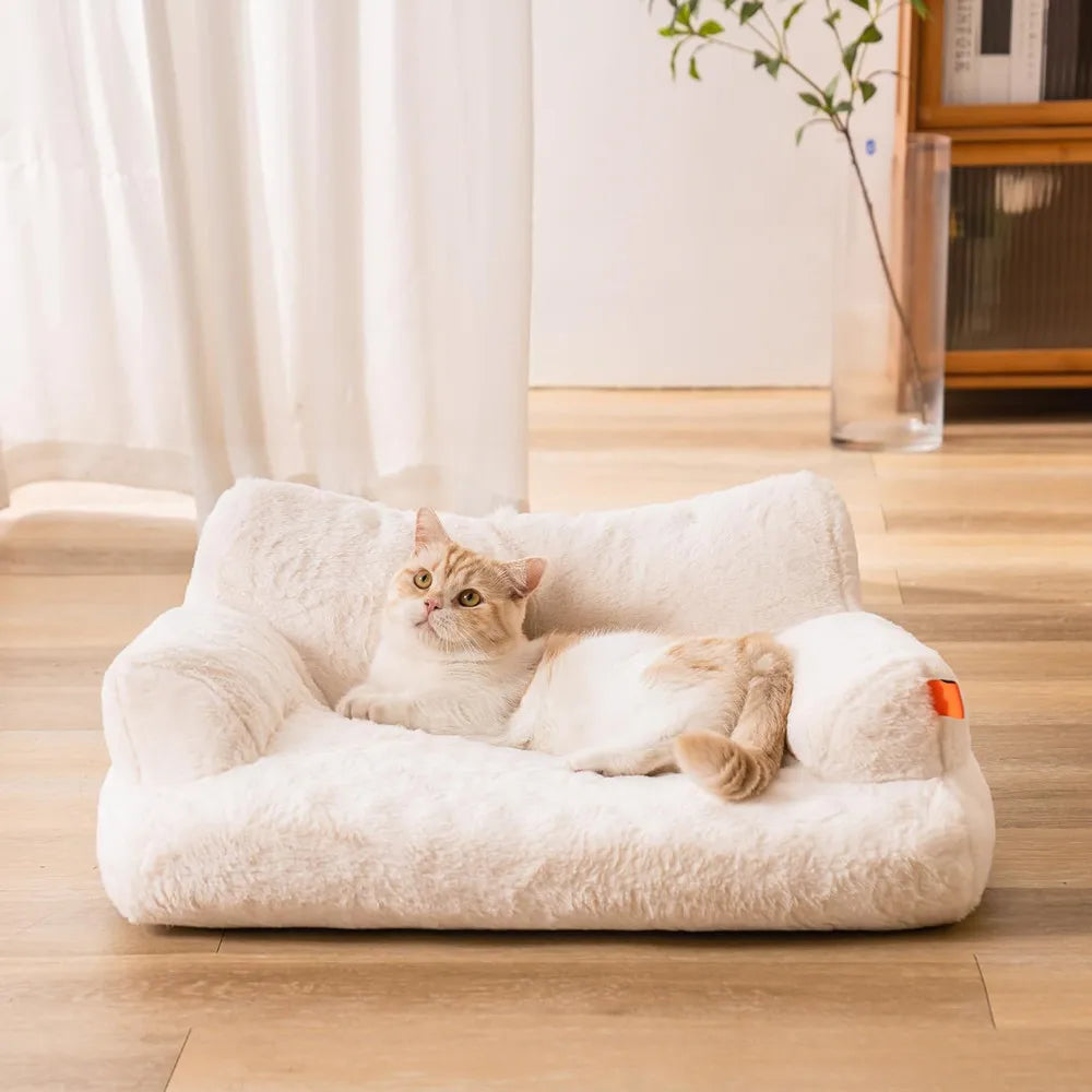 Pet Couch Bed,Washable Cat Beds for Medium Small Dogs & Cats,Durable Dog Beds with Non-Slip Bottom,All-season Fluffy Cat Couch