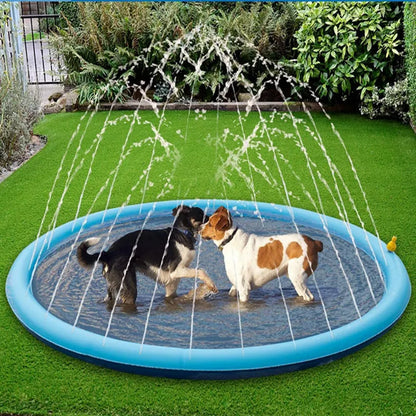 170*170cm Summer Pet Swimming Pool Inflatable Water Sprinkler Pad Play Cooling Mat Outdoor Interactive Fountain Toy for Dogs