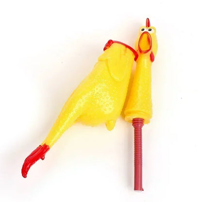 Dog Toy Squeeze Sound Screaming Chicken New Pet Dog Squeak Toy For Dogs Durable and Fun Yellow Rubber Vented Chicken Accessories