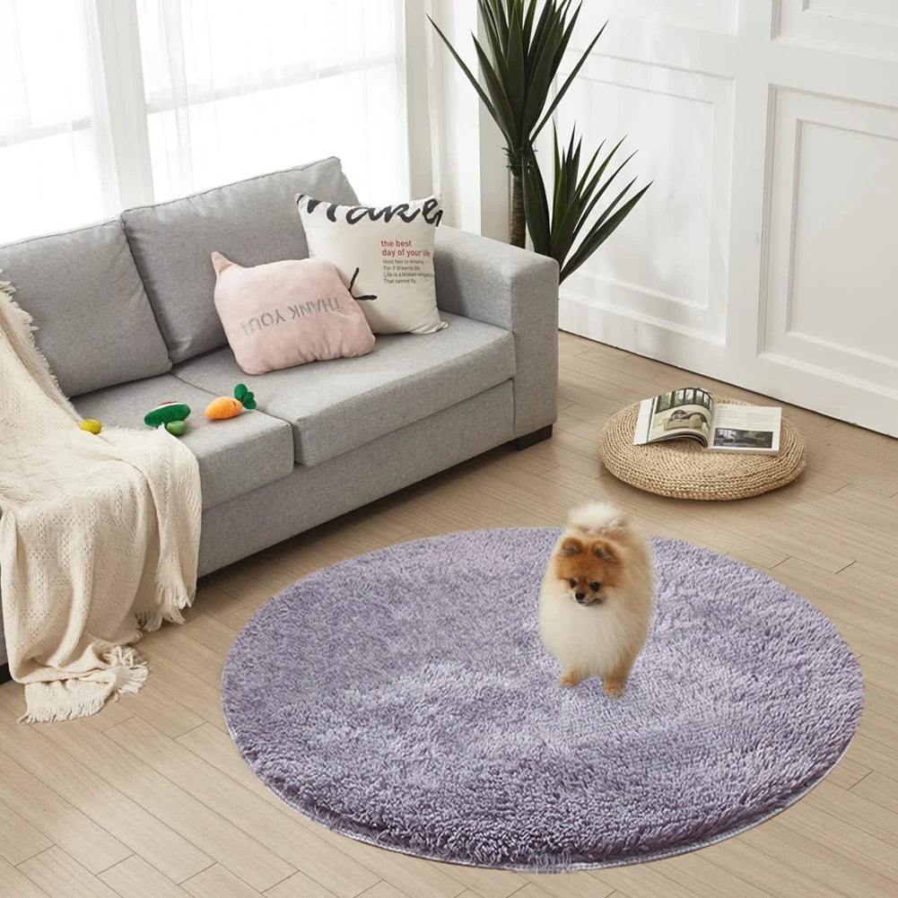 Round Dog Bed Mat Long Plush Cat Blanket Fluffy Lounger Dog Cushion Warm Pet Bed House For Small Large Dogs Cats Pet Supplies