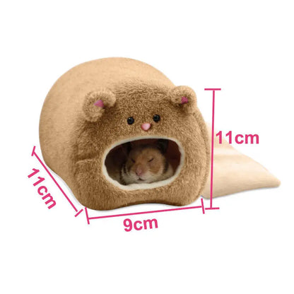 Hamster Soft Warm Bed Rat Hammock Pig Squirrel Winter Pet Toy Hamster Cage House Hanging Nest+Mat House Bed Animal Mice Rat Nest