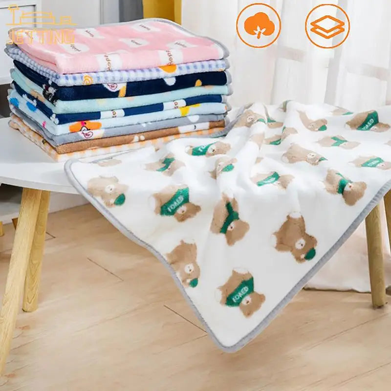 1pc Warm Soft Pet Dog Blanket Mat Plush Thin Pet Sleeping Blanket For Dogs Cats Warm Breathable Cat Cover Blanket Pet Supplies