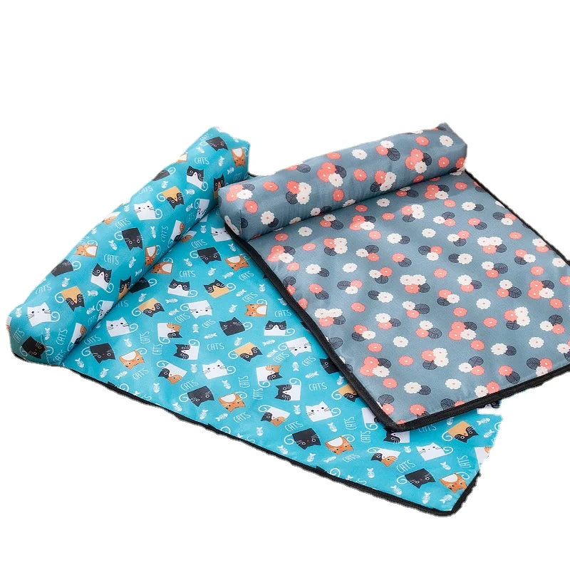 Pet Dog Pillow Cooling Mat Pad Summer Dogs Cats Ice Silk Cooling Blanket Cushion Pet Sofa Kitten Accessories Puppy Supplies