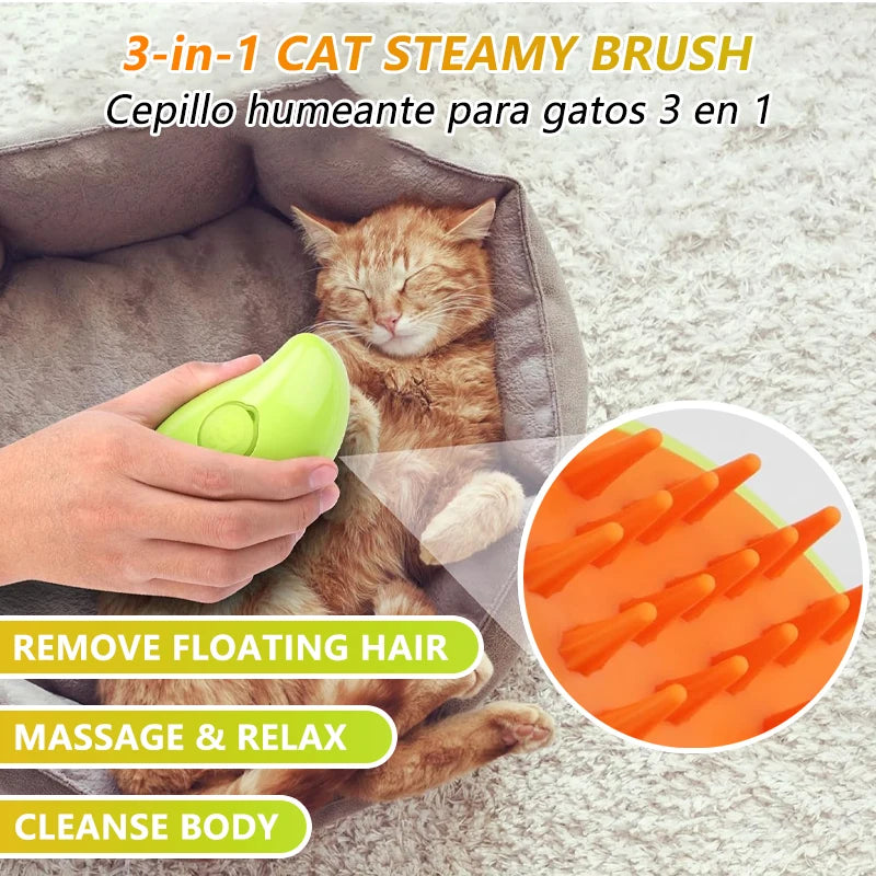 Cat Steamy Brush 3-in-1 Steamy Dog Brush Electric Spray Cat Hair Brushes Pet Grooming Massage Comb Hair Removal Pet Accessories