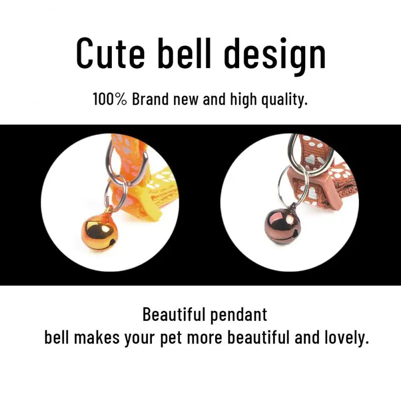 Fashion Pet Cats Colorful Cute Kitten Collar With Bell Puppy Cat Accessories Adjustable Safety Bell Ring Necklace For Cat Dog