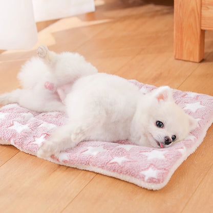 Dogs Bed Flannel Thickened Blanket Cushion Washable Dog Puppy Bed Accessories Medium Pet Large Basket Small Mat Warm Sofa Kennel