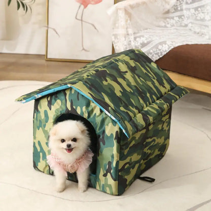 Indoor Pet House Durable Waterproof Folding Pet House Reusable Indoor/outdoor Cat Shelter Tent Nest Zipper for Protection