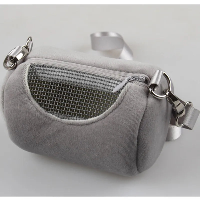 Pet Cage Cross Body Accessories Cylinder Design Soft Practical House Travel Portable Squirrel Visible Mesh Hamster Carrier Bag