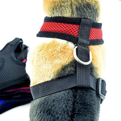 Breathable Small Pet Collar Mesh Dog Harness and Leash Set Cat Vest Harness For Chihuahua Puppy Pug Bulldog Cat Arnes Perro