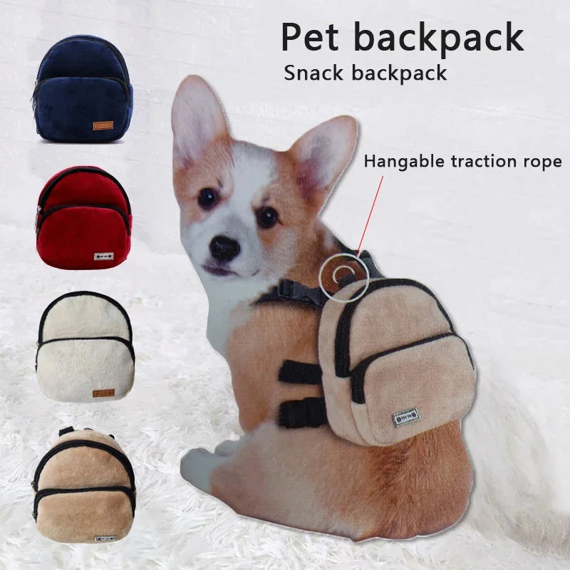 Portable Dog Backpack Pet Carrier Bag Soft Pet Snack Bag Puppy Cute School Bag Convenient Large-capacity Outdoor Pet Supplies