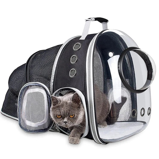 High Quality Astronaut Portable Cat Travel Bag Breathable Space Capsule Expendable Transparent Carrier Pet Backpack For Cat Dog