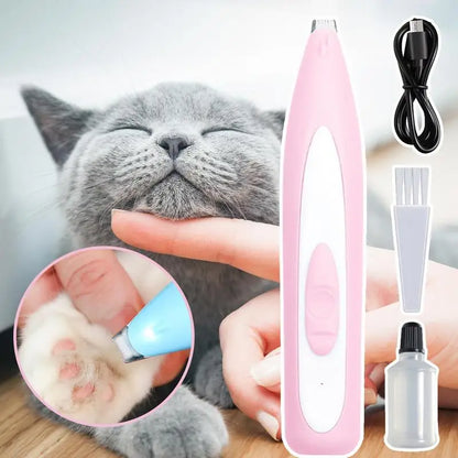 Professional Silent Cat Dog Hair Trimmer Paws Nail Grinder Animal Foot Hair Cutter Remover USB Rechargeable Pet Grooming Clipper