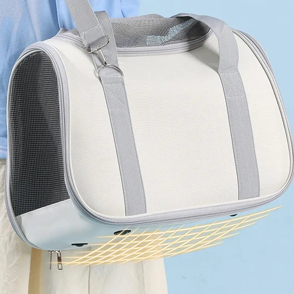 Portable Carrier Bags Breathable Foldable Large Capacity Oxford Cloth Pet Carriers For Outdoor Travel (42 x 24 x 30cm)