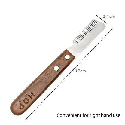 Professional Dog Comb Stainless Steel Wooden Handle Stripping Knife Pet Hair Remover Grooming Tools Undercoat Brushes grooming