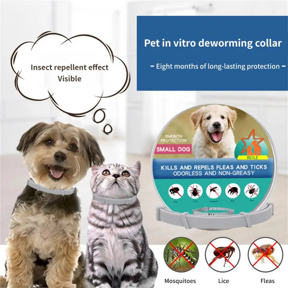 1/2PCS Pet Flea And Tick Collar For Dogs Cats Adjustable Prevention Pet Collar Pest Anti-mosquito Insect Repellent Puppy