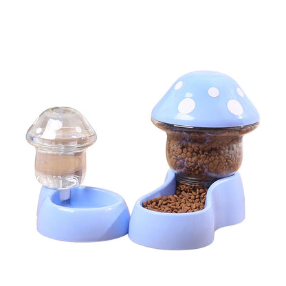 1.8l Pet Automatic Feeder Mushroom Type Anti-tipping Food Bowl Drinking Water Bottle Feeding Bowls For Pet Dogs Cats