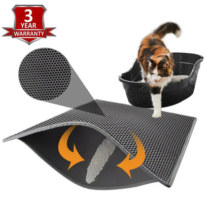 Cat Litter Mat Waterproof Non-slip Double Layer Bed Pet Box Accessory EVA Cats Cushion Carpet Padding Box Cat Sand Pad Supplies