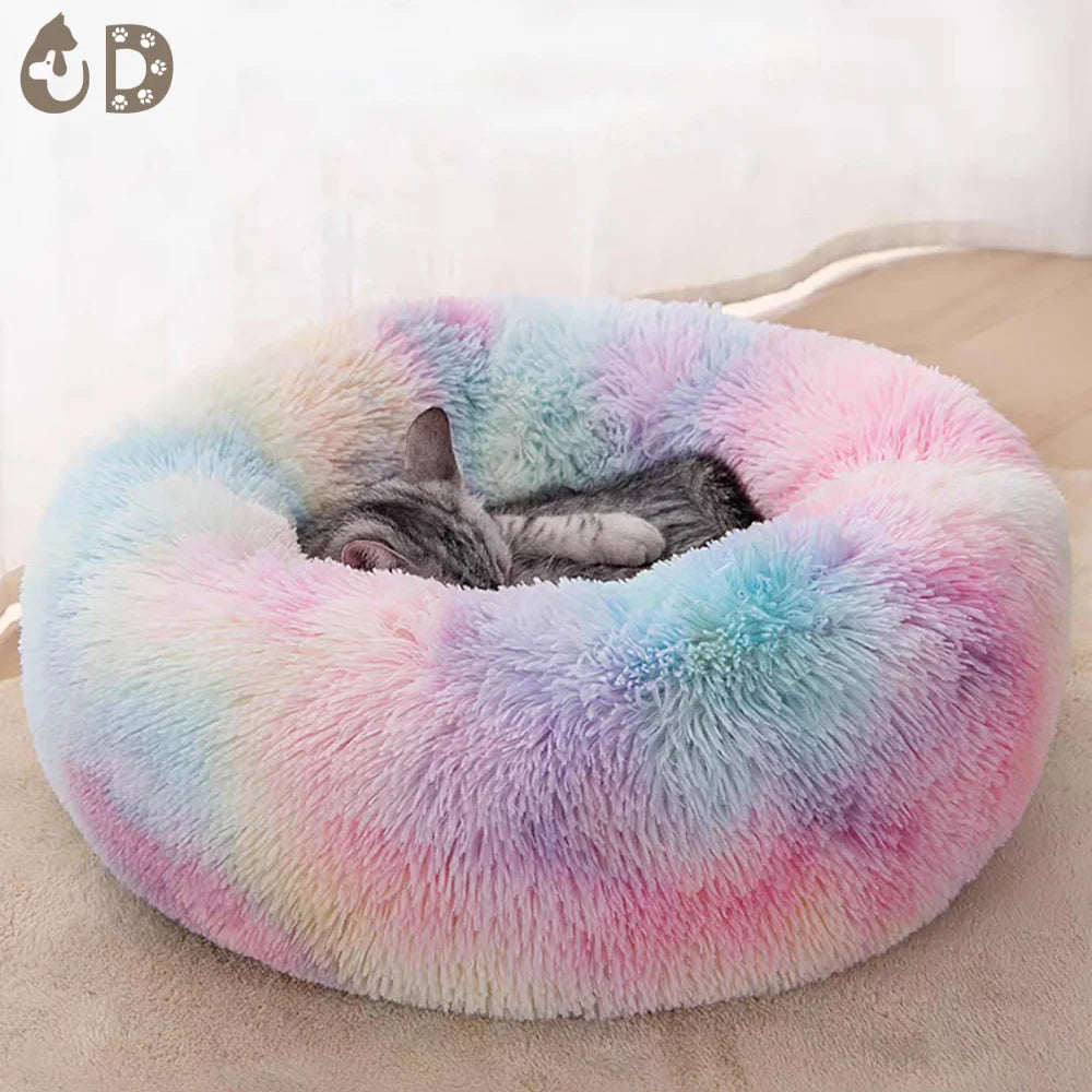 Pet Cat Bed Cushion Comfortable Donut Round Plush Kennel Pet Dog Nest Bed Winter Ultra Soft Washable Pet Bed for Dogs Cats