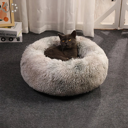 Pet Cat Bed Cushion Comfortable Donut Round Plush Kennel Pet Dog Nest Bed Winter Ultra Soft Washable Pet Bed for Dogs Cats