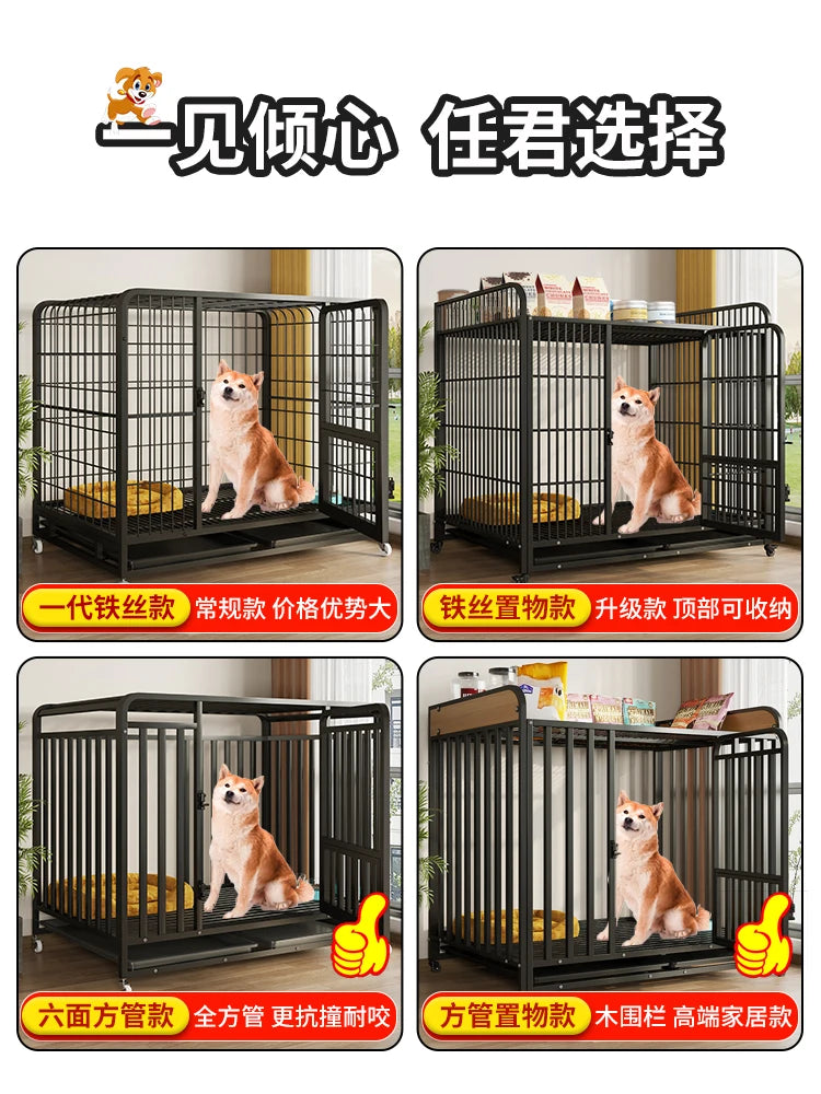 Dog cage Medium large dog indoor with toilet border collie Small pet cage Golden hair dog house house enclosure