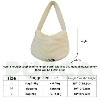 Handmade Dog Bag Pet Kitten Carrier Outdoor Travel Handbag Canvas Single Shoulder Cat Bag Sling Comfort Tote Bag Breathable