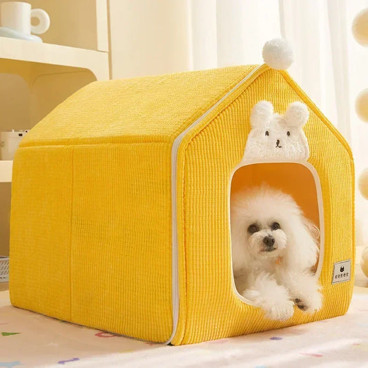 Foldable Dog House Kennel Bed Mat For Small Medium Dogs Cats Winter Warm Cat Bed Nest Pet Products Basket Pets Puppy Cave Sofa