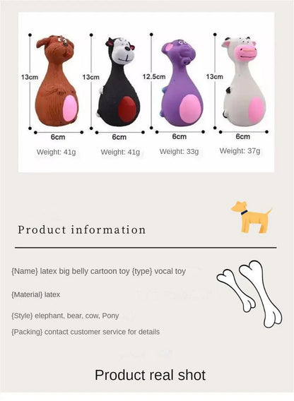 Latex Dog Toys Sound Squeaky Elephant/Cow Animal Chew Pet Rubber Vocal Toys For Small Large Dogs Bite Resistant Interactive Toys