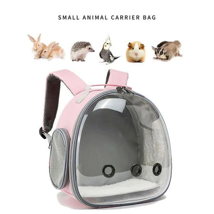 Pet Backpack Hamster Carrier Transparent Small Animal Carrier Guinea Pig Backpack Sugar Glider Ferret Pet Bag Rabbit Bunny Cage