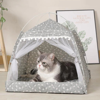 Cat Tent Bed Pet Cat House Closed Cozy Hammock with Floors Cat House Pet Small Dog House Calming Cat Beds For Small Pet House