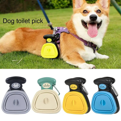 Pooper Scooper Dog Pet Travel Foldable Pick Up Animals Waste Litter Picker Shovel With 1 Roll Decomposable Bags Poop Scoop