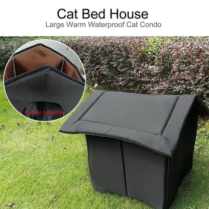 Foldable Cat House Outdoor Waterproof Pet House For Small Dogs Kitten Puppy Cave Nest With Pets Pad Dog Cat Bed Tent Supplies