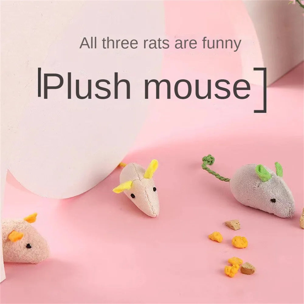 1/2/4PCS Pet Toy Catnip Mice Cats Toys Fun Plush Mouse Cat Toy For Kitten Colorful Cute Plush Interactive False Mouse Pet Cat