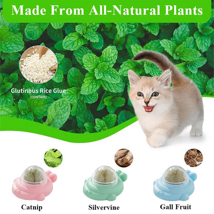 Catnip Ball Toys Healthy Natural Rotatable Balls For Cats Licking Snacks Teeth Cleaning Kitten Catnip Toy Pet Cat Supplies