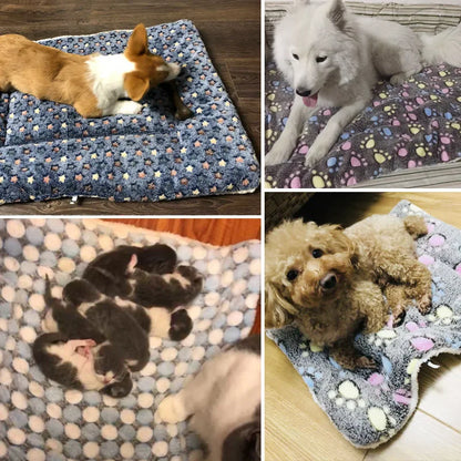 Flannel Thickened Dog Bed Mat Soft Pet Sleeping Mat for Small Medium Large Dogs Cats Winter Warm Pet Blanket Pet Supplies