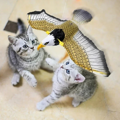 Simulation Bird Interactive Cat Toys Electric Hanging Eagle Flying Bird Cat Teasering Play Cat Stick Scratch Rope Pet Toys