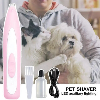 Professional Silent Cat Dog Hair Trimmer Paws Nail Grinder Animal Foot Hair Cutter Remover USB Rechargeable Pet Grooming Clipper