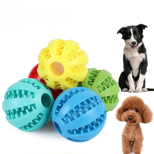 New Pet Dog Toy Interactive Rubber Balls for Small Large Dogs Puppy Cat Chewing Toys Pet Tooth Cleaning Indestructible Dog  Ball