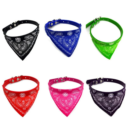 Adjustable Hip-hop Style Dog Cat Bandana Scarf Collar Pet Neckerchief Waterproof Saliva Towel Cotton Triangle Towel Dog Decor