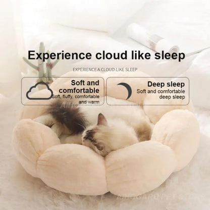 1/2PCS Super Soft Cat Bed Washable Flower Cushion Self-Warming Sleeping Cushion Mat for Cat Four Season Universal Pet Bed