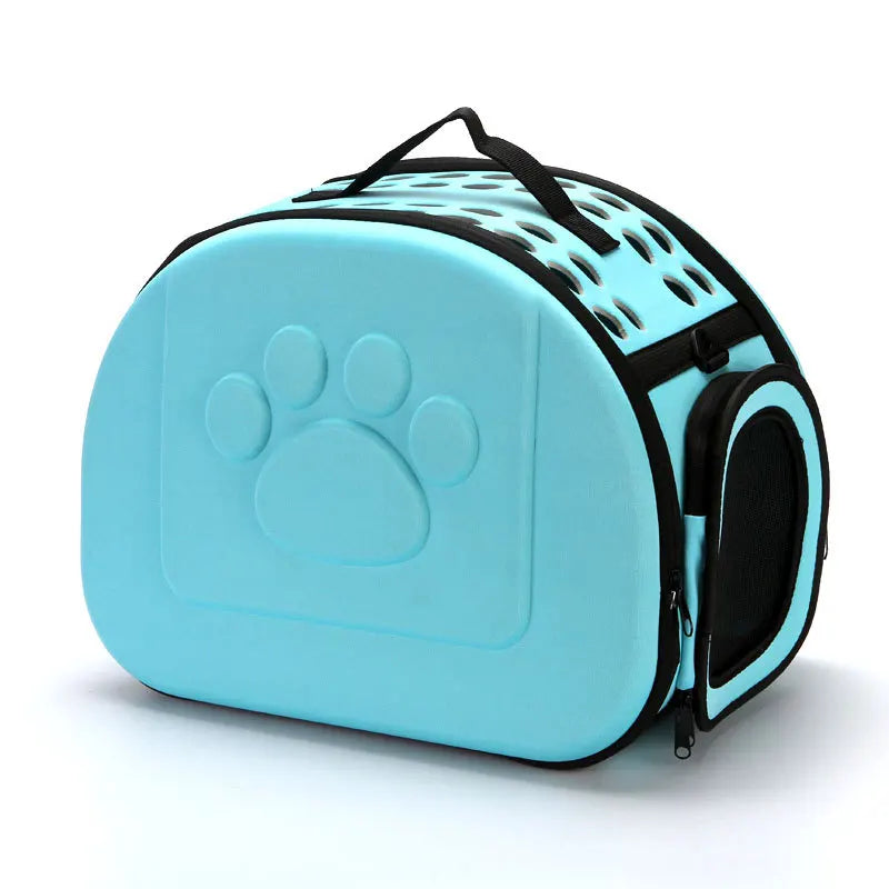 EVA Foldable Portable Pet Carriers Bag Multihole Breathable Dog Cat Carrier Bags Outdoor Travel Pets Cats Handbag Safety Zippers