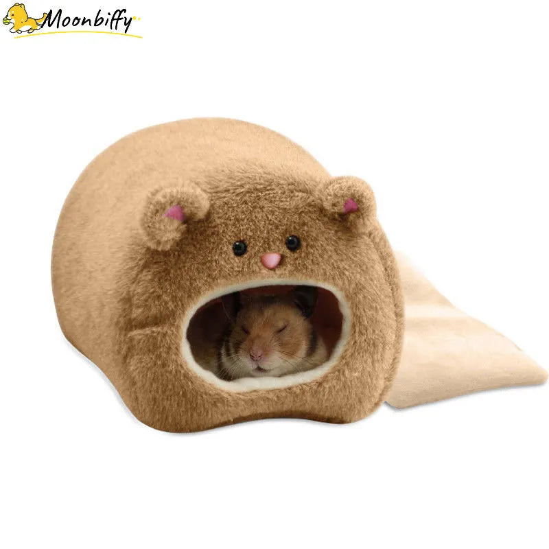 Hamster Soft Warm Bed Rat Hammock Pig Squirrel Winter Pet Toy Hamster Cage House Hanging Nest+Mat House Bed Animal Mice Rat Nest