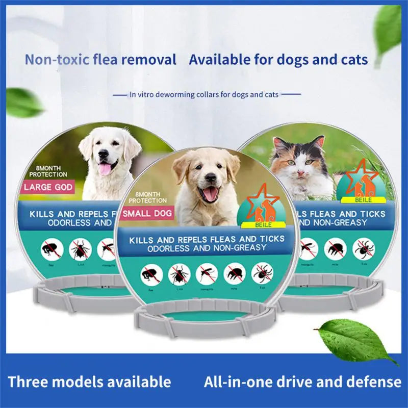 1/2PCS Pet Flea And Tick Collar For Dogs Cats Adjustable Prevention Pet Collar Pest Anti-mosquito Insect Repellent Puppy