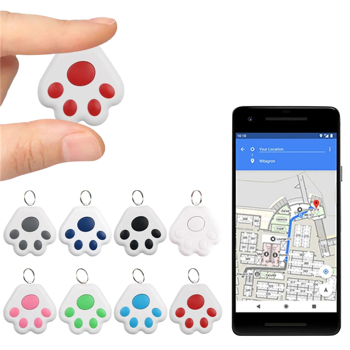 Mini Smart GPS Bluetooth Tracker Anti-Lost Device Dog Paw Shape Pet Kids Bag Wallet Keys Wireless Tracking Smart Finder Locator