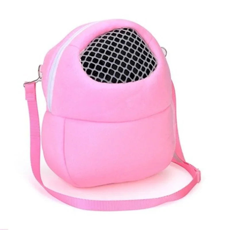 Small Pet Carrier Rabbit Cage Hamster Chinchilla Travel Warm Bags Guinea Pig Carry Pouch Bag Breathable Pet Cage Rat Leash