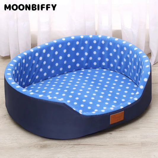 Pet Bed Warm Dot Pattern Dog House Top Quality Sofa Kennel Soft Fleece Pet Casa Cat Mats for Gatos Small Dogs Perros Accessories