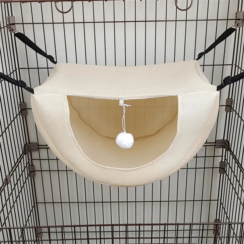 Cat Hammock Pet Cage Hanging Bed Breathable Mesh Cozy Kitten Hamster Sleeping House For Small Animal Guinea Pig Machine Washable